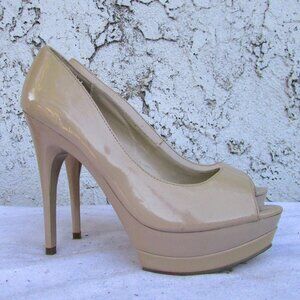 D Heart blush faux leather platform pumps 6.5